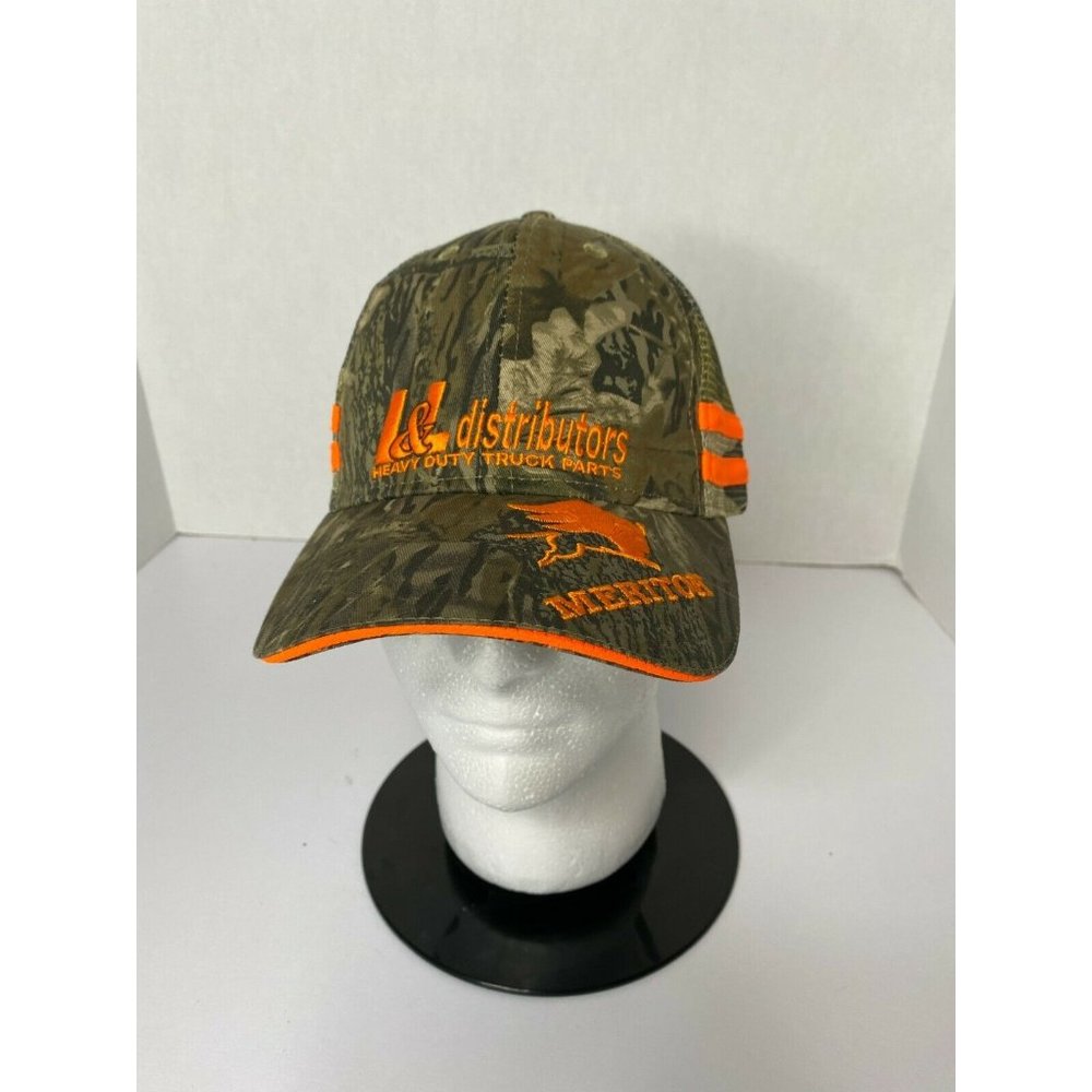 L&L Distributors Heavy Duty Truck Parts Trucker Hat w 2 stripes Camo Meritor - Picture 3 of 10